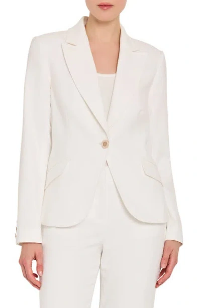 Tahari Asl One Button Jacket In White