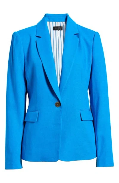Tahari Asl One-button Blazer In Blue