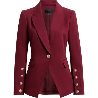 Tahari Asl One-button Structured Blazer In Burgundy