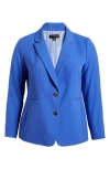 Tahari Asl Peak Lapel Blazer In Pacific Blue
