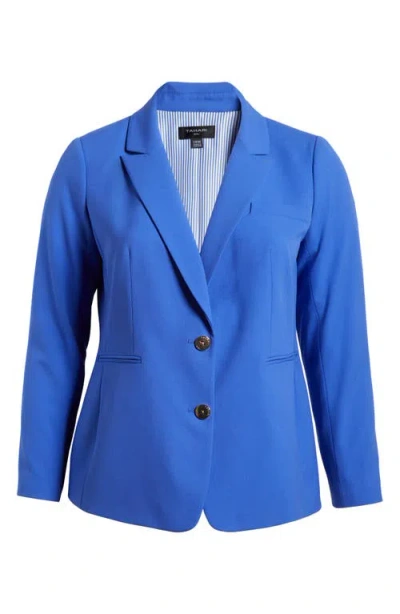 Tahari Asl Peak Lapel Blazer In Pacific Blue