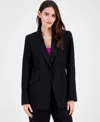 Tahari Asl Peak-lapel Button-front Jacket, Regular & Petite In Black