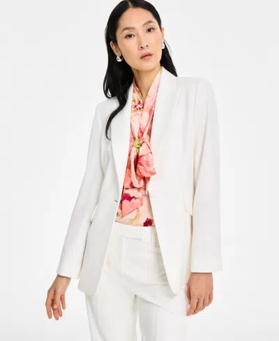 Tahari Asl Peak-lapel Button-front Jacket, Regular & Petite In White