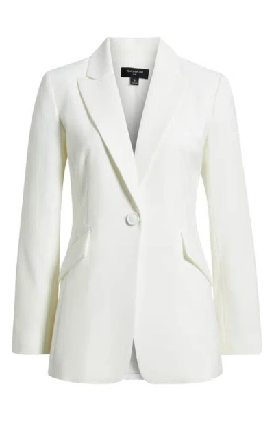 Tahari Asl Peak Lapel Jacket In White
