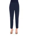 Tahari Asl Petite Classic Mid Rise Pants In Blue