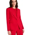 Tahari Asl Petite Cutaway-hem Blazer In Red