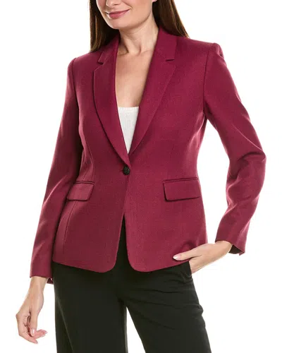 Tahari Asl Petite Herringbone Blazer In Purple