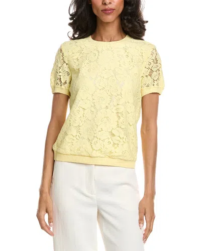 Tahari Asl Petite Lace Sweater In Neutral