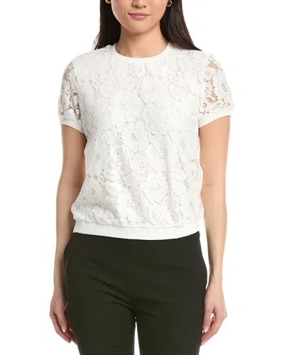 Tahari Asl Petite Lace Sweater In White