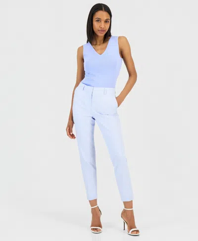 Tahari Asl Petite Mid Rise Ankle Length Pants In Blue