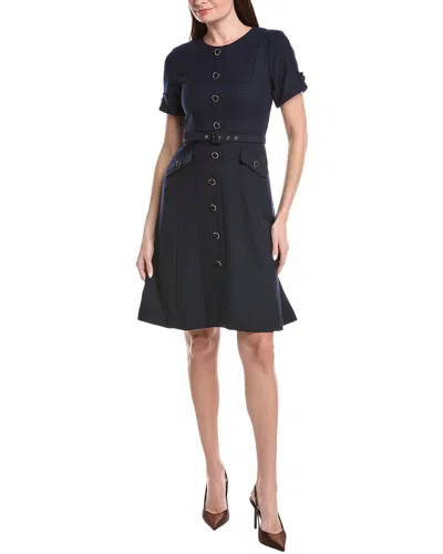 Tahari Asl Petite Midi Dress In Blue