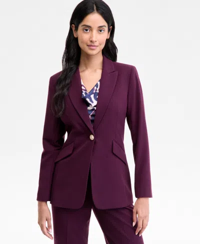 Tahari Asl Petite One-button Blazer, Regular & Petite In Purple