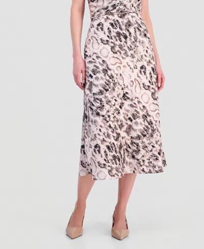Tahari Asl Petite Satin A-line Midi Skirt