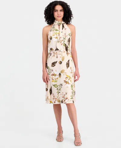 Tahari Asl Petite Side Zip A-line Skirt In White