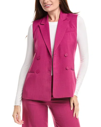 Tahari Asl Petite Vest In Purple