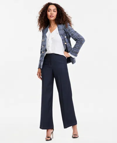 Tahari Asl Petite Wide-leg Pants In Blue