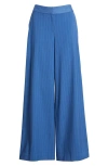 Tahari Asl Pinstripe Wide Leg Pants In Indigo