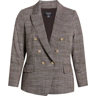 Tahari Asl Plaid Double Breasted Blazerplaid Double Breasted Blazer In Multi