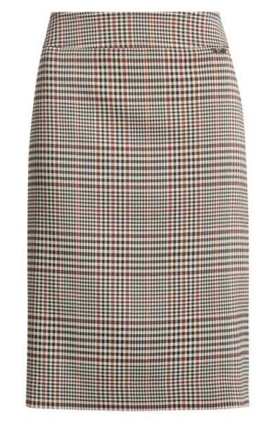 Tahari Asl Plaid Pencil Skirt In Gray