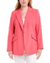Tahari Asl Plus Size Peak-lapel Open-front Jacket In Pink