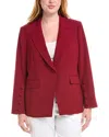 Tahari Asl Plus Size Long-sleeve One-button Blazer In Red