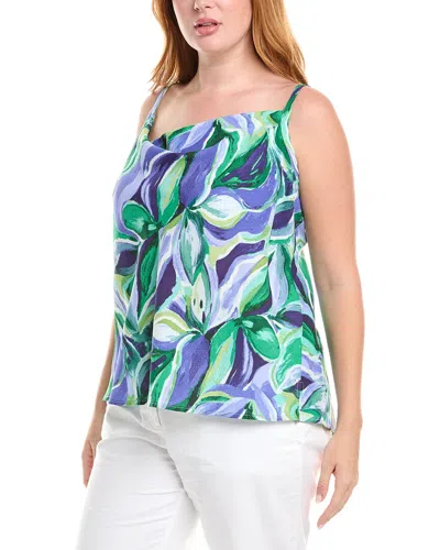 Tahari Asl Plus Cowl Neck Tank In Multi