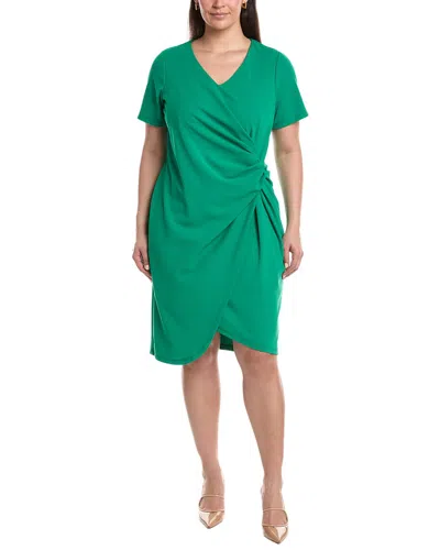 Tahari Asl Plus Crepe Tucked Mini Dress In Green