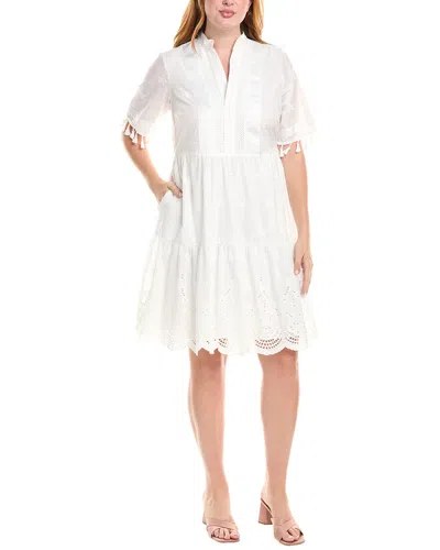 TAHARI ASL TAHARI ASL PLUS EMBROIDERED TIERED MINI DRESS