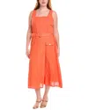 Tahari Asl Plus Linen-blend Midi Dress In Pink