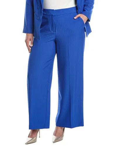 Tahari Asl Plus Size Mid Rise Wide-leg Pants In Cobalt