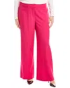 Tahari Asl Plus Size Mid-rise Wide-leg Full-length Pants In Pink