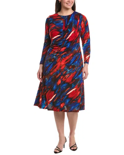 Tahari Asl Plus Printed Midi Dress In Multi