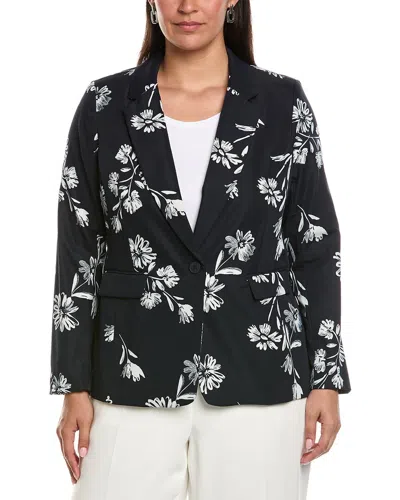 Tahari Asl Plus Sateen Blazer In Black
