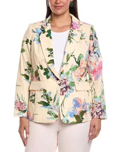 Tahari Asl Plus Sateen Blazer In Neutral