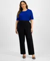Tahari Asl Plus Size Wide-leg Pants In Black