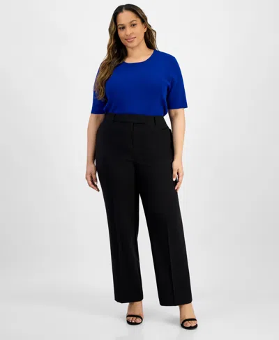 TAHARI ASL PLUS SIZE BIRD EYE PANTS