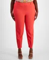 Tahari Asl Plus Size Classic Mid Rise Ankle Pants In Grenadine