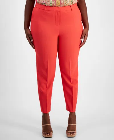 TAHARI ASL PLUS SIZE CLASSIC MID RISE ANKLE PANTS