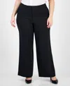 Tahari Asl Plus Size Mid-rise Wide-leg Pants In Black