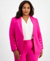 Tahari Asl One-button Blazer In Shocking Pink