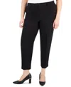 Tahari Asl Plus Size Shannon Mid-rise Ankle Pants In Black