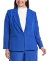 Tahari Asl Plus Solid Blazer In Blue