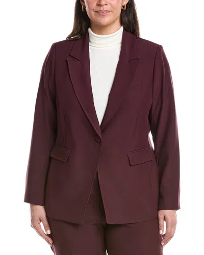 Tahari Asl Plus Solid Blazer In Purple