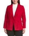 Tahari Asl Plus Solid Blazer In Red