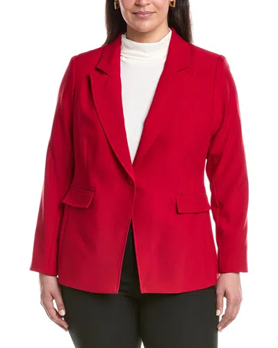 Tahari Asl Plus Solid Blazer In Red