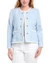 Tahari Asl Plus Tassel Trim Jacket In Blue
