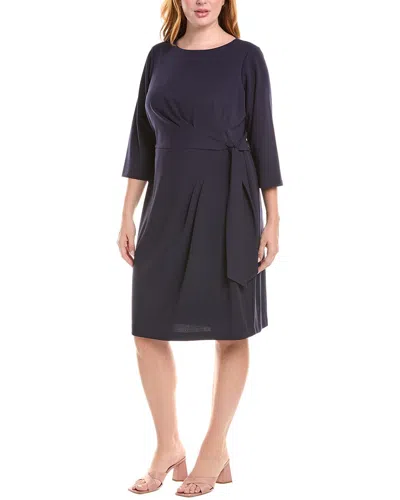 TAHARI ASL TAHARI ASL PLUS TIE WAIST CREPE MINI DRESS