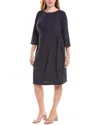 Tahari Asl Side Tie Faux Wrap Sheath Dress In Multi
