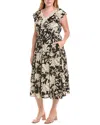 Tahari Asl Plus Tiered Midi Dress In Neutral