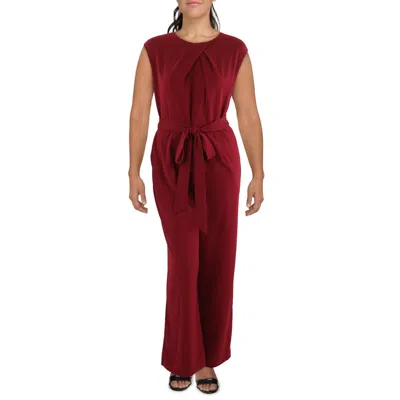 Tahari Asl Plus Womens Belted Polyester Jumpsuit